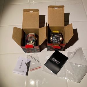 2 Watches-Bling-Multicolor-rose-Sport-Skeleton-Both Included